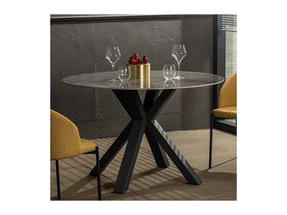 Esszimmertisch in Anthrazit rund