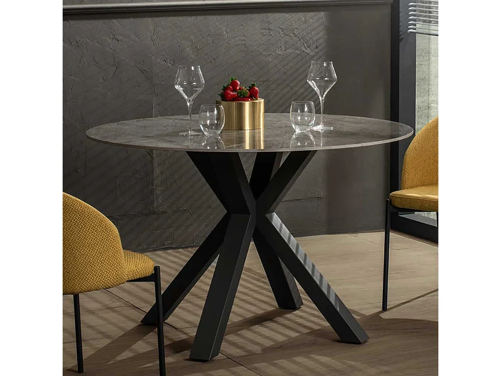 Esszimmertisch in Anthrazit rund