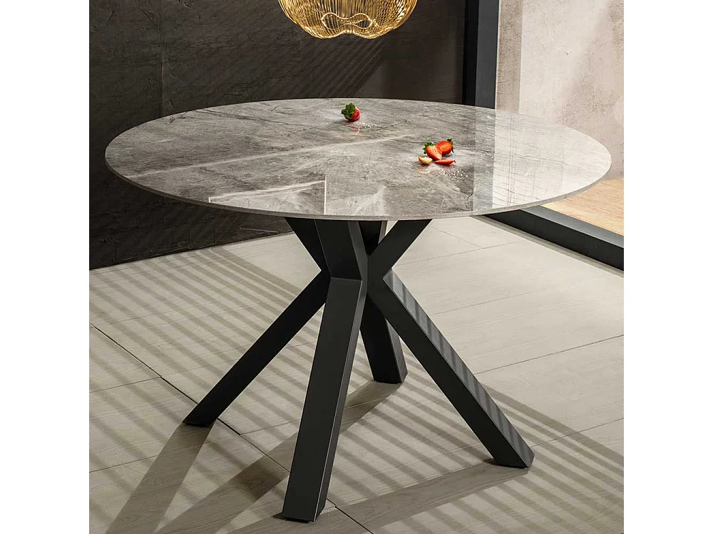 Esszimmertisch in Anthrazit rund