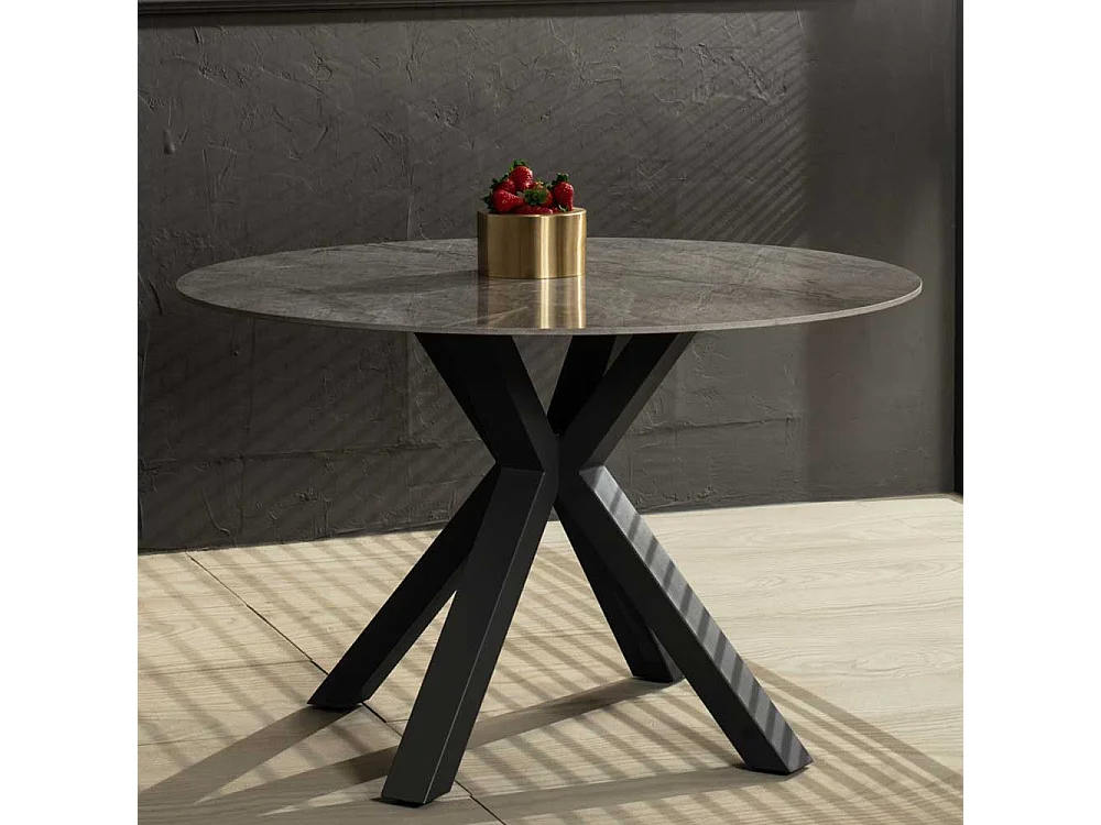 Esszimmertisch in Anthrazit rund