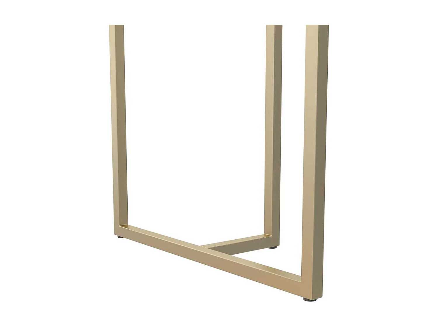 Tisch Esszimmer modern in Weiß und Gold Metall Bügelgestell