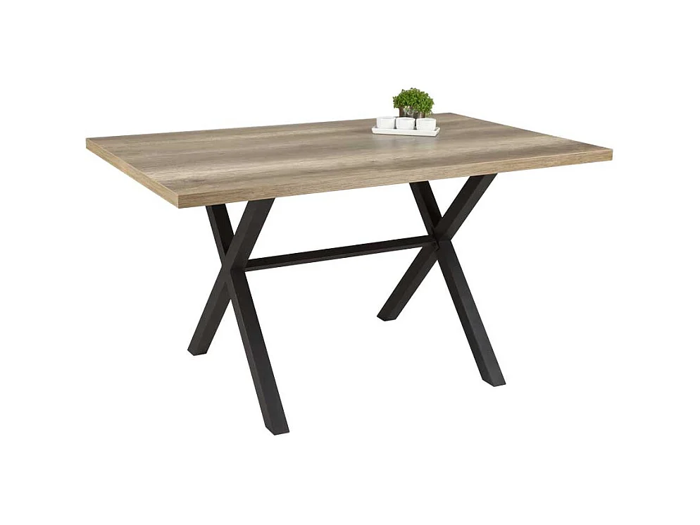 Esszimmertisch in Wildeiche Anthrazit X Füße