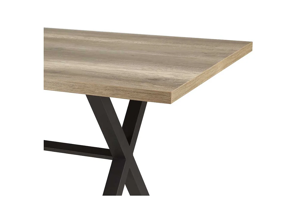 Esszimmertisch in Wildeiche Anthrazit X Füße