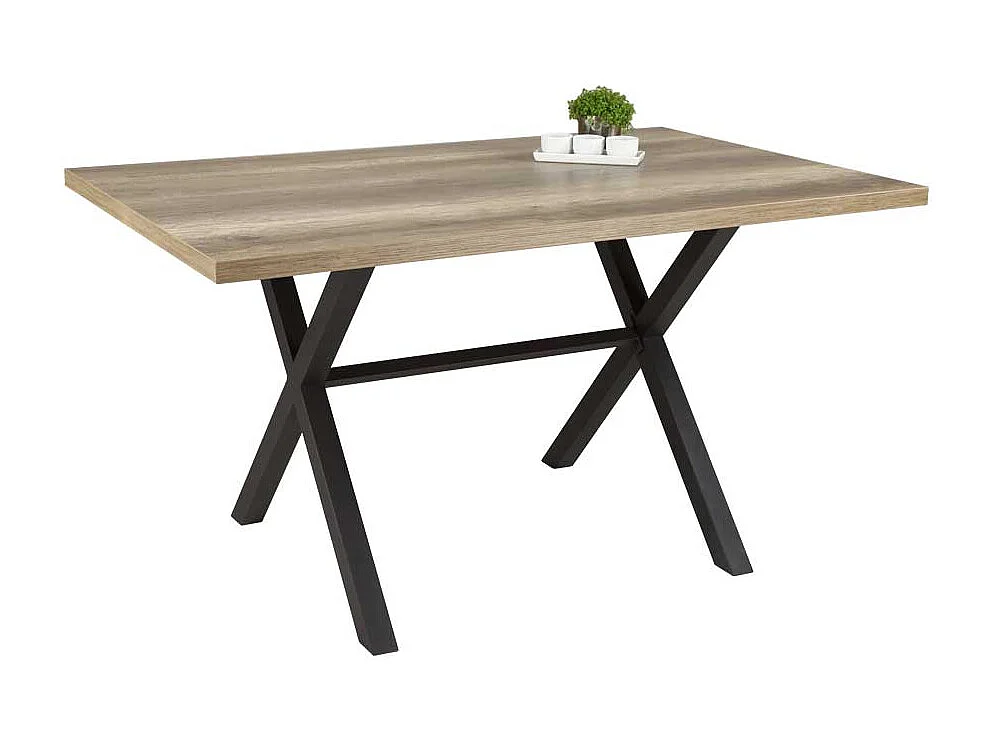 Esszimmertisch in Wildeiche Anthrazit X Füße