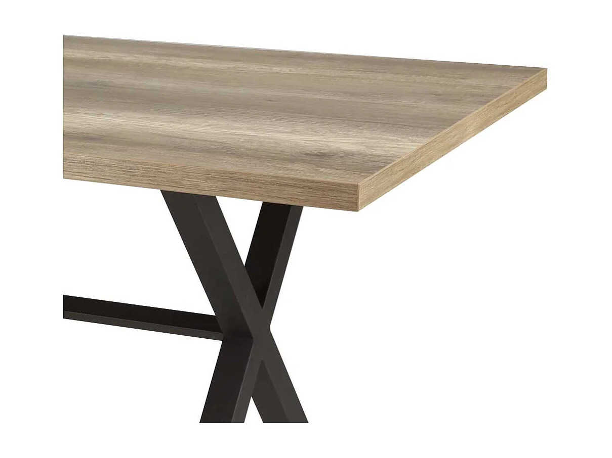 Esszimmertisch in Wildeiche Anthrazit X Füße