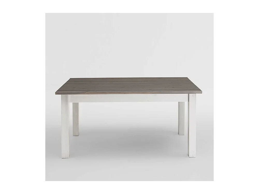 Tisch in Weiß Grau Kiefer Massivholz