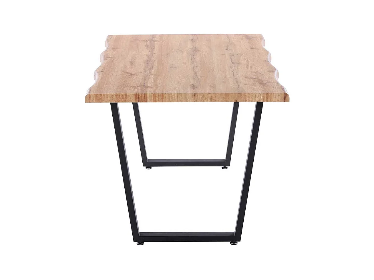 K�chentisch in Wildeichefarben und Schwarz 160 cm breit