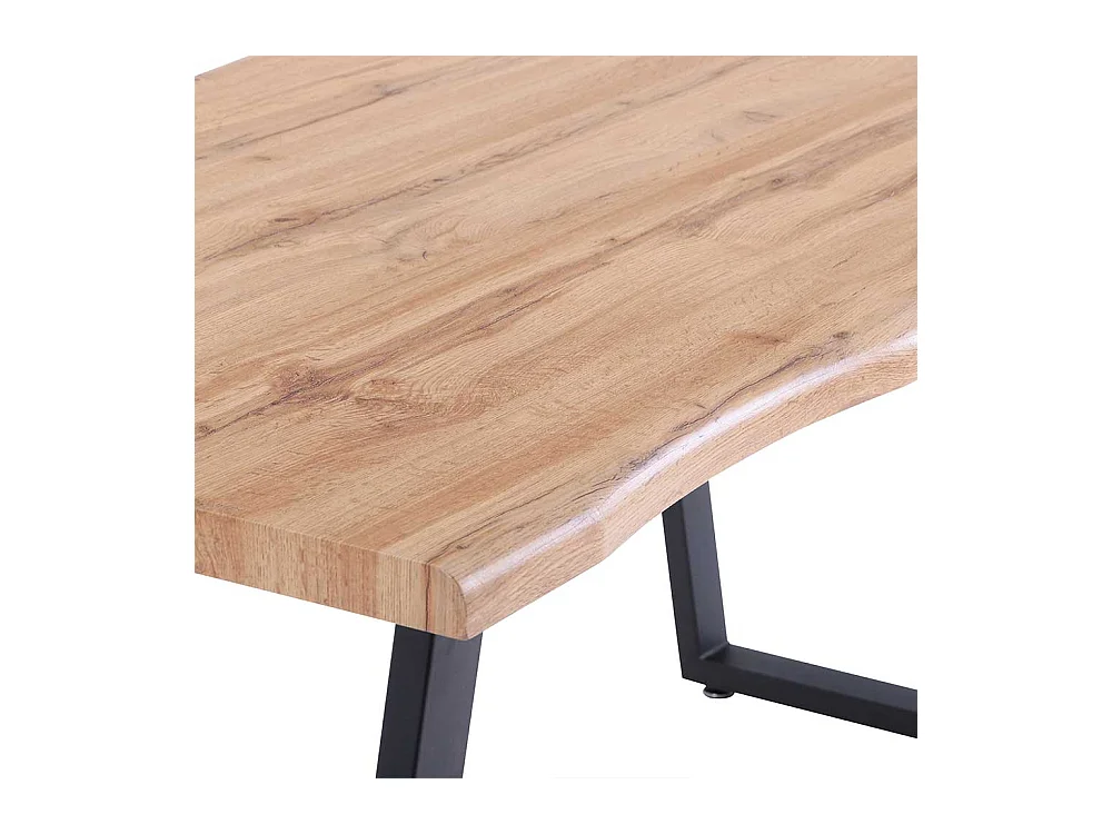 K�chentisch in Wildeichefarben und Schwarz 160 cm breit