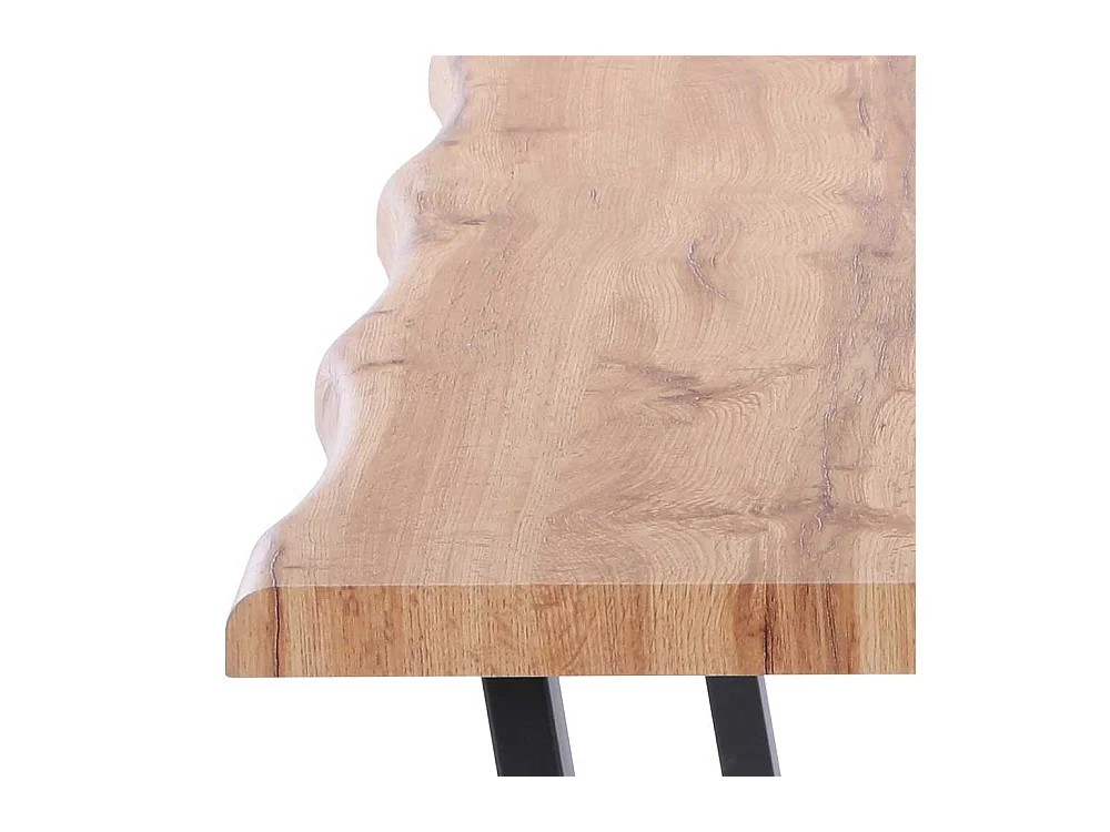 K�chentisch in Wildeichefarben und Schwarz 160 cm breit