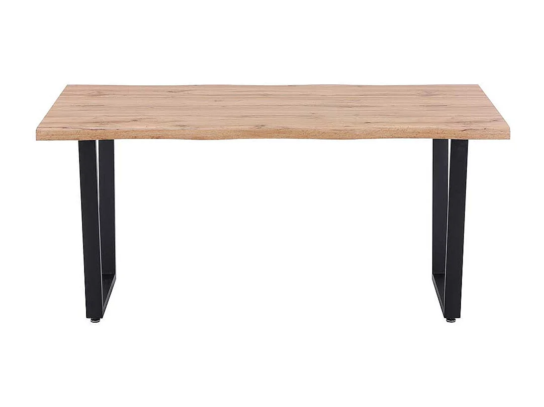 K�chentisch in Wildeichefarben und Schwarz 160 cm breit