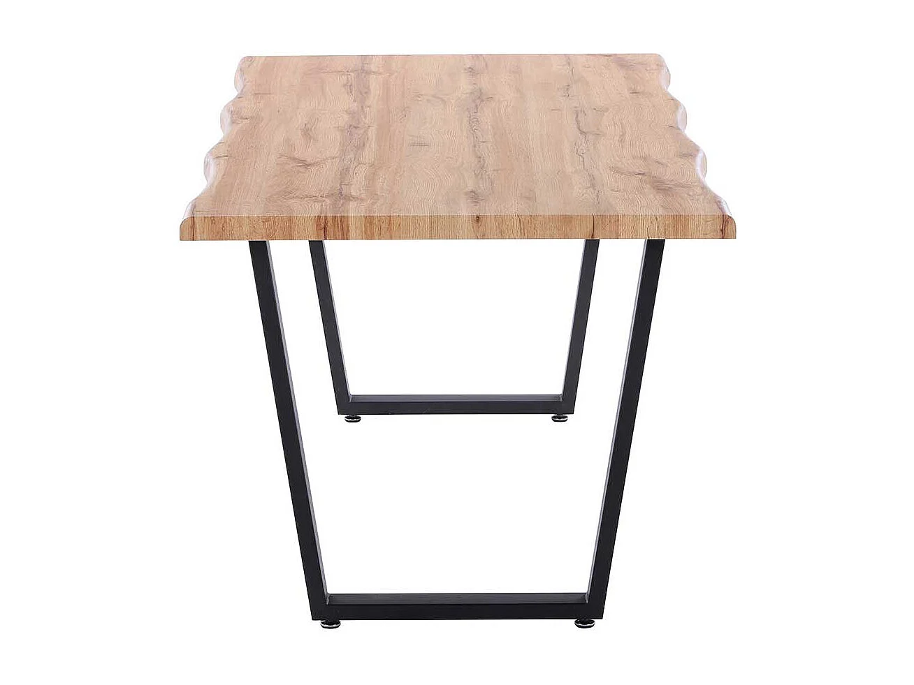 K�chentisch in Wildeichefarben und Schwarz 160 cm breit