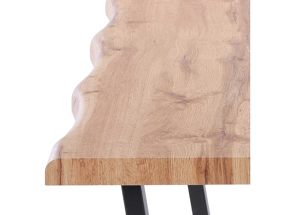 K�chentisch in Wildeichefarben und Schwarz 160 cm breit