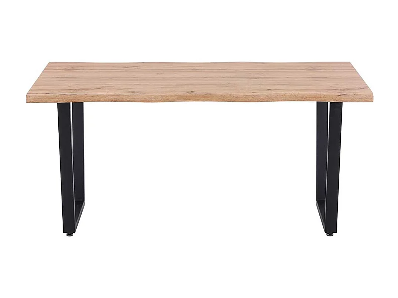 K�chentisch in Wildeichefarben und Schwarz 160 cm breit