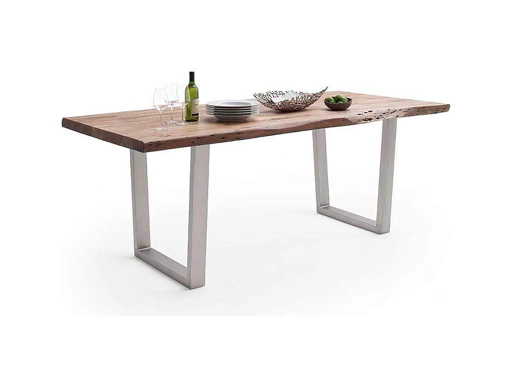 Esstisch Esszimmertisch aus Akazie Massivholz mit natürlicher Baumkante