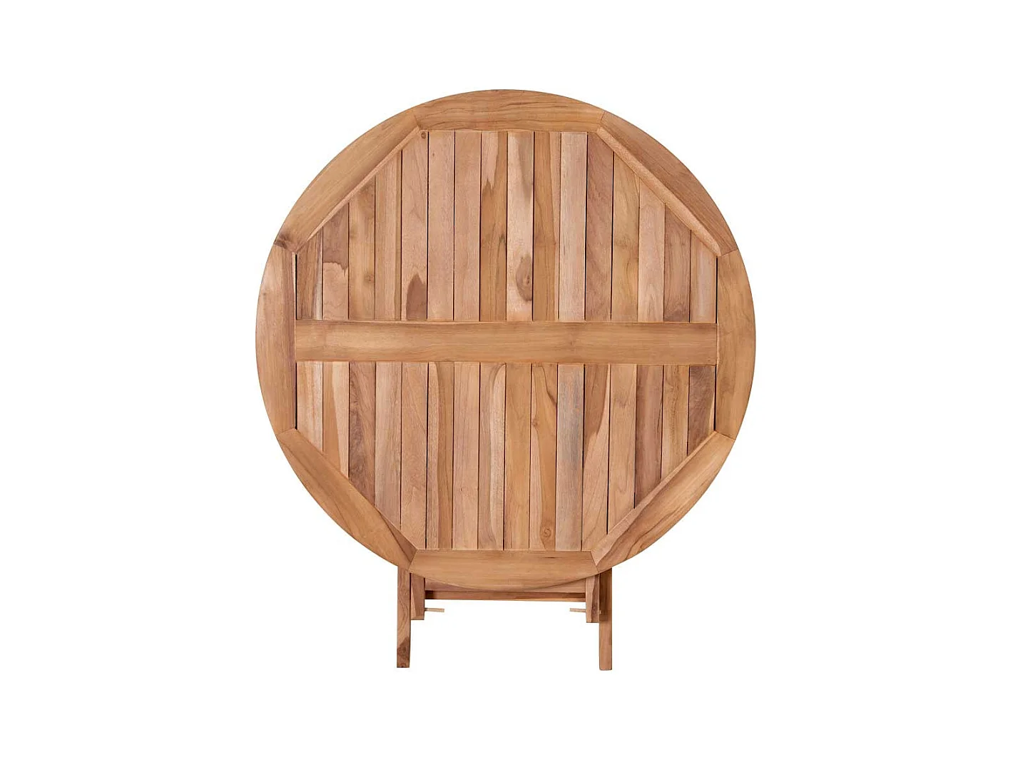Garten Klapptisch aus Teak Massivholz rund