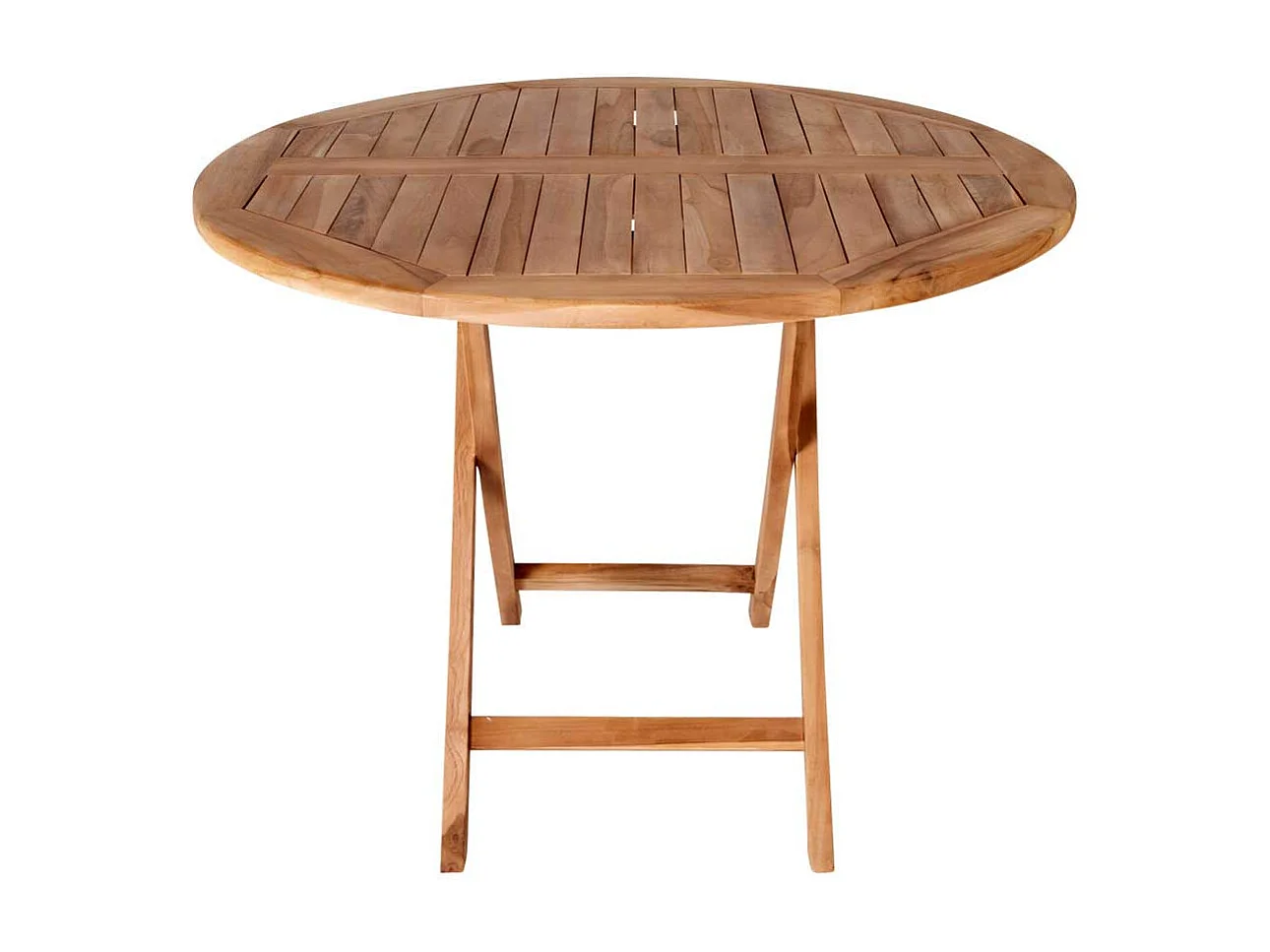 Garten Klapptisch aus Teak Massivholz rund