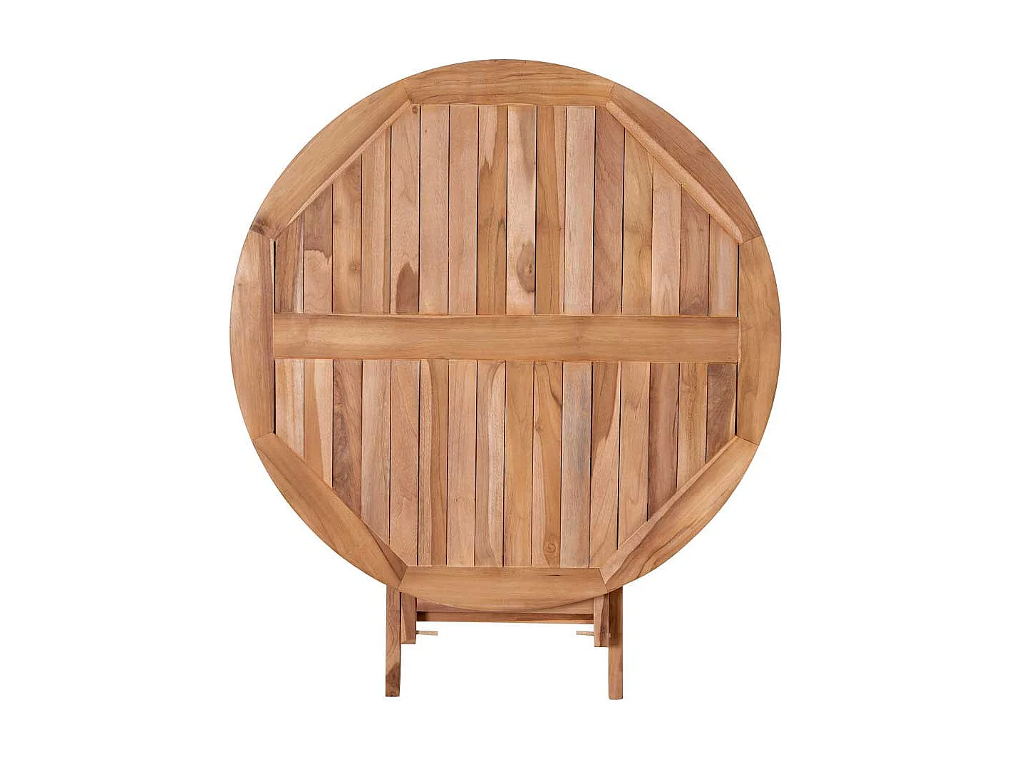 Garten Klapptisch aus Teak Massivholz rund