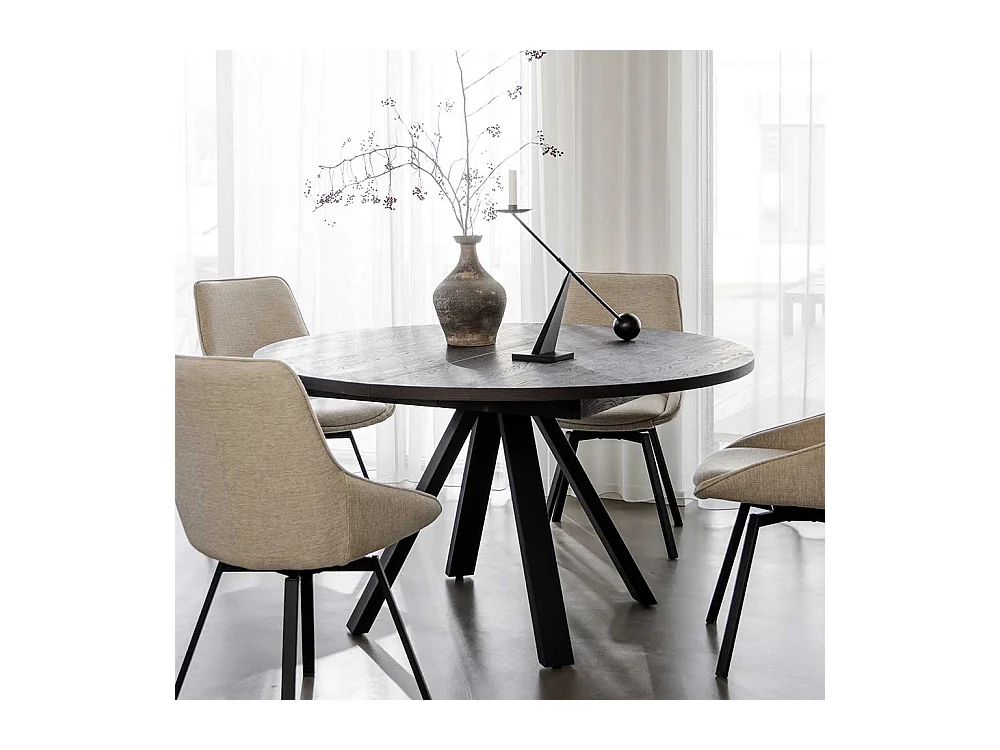 Moderner Esszimmer Tisch in Eiche Dunkelbraun Vierfußgestell