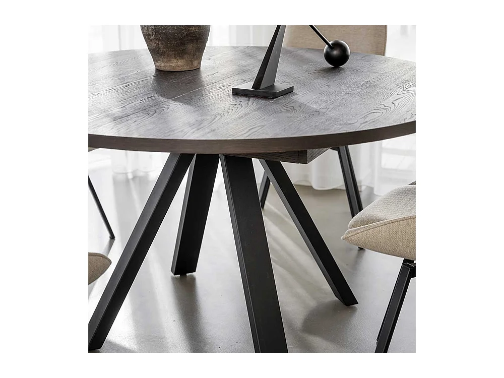 Moderner Esszimmer Tisch in Eiche Dunkelbraun Vierfußgestell