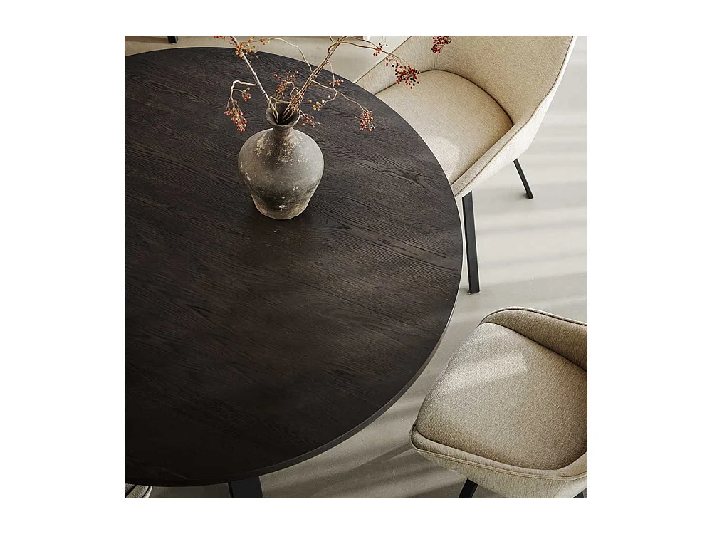 Moderner Esszimmer Tisch in Eiche Dunkelbraun Vierfußgestell