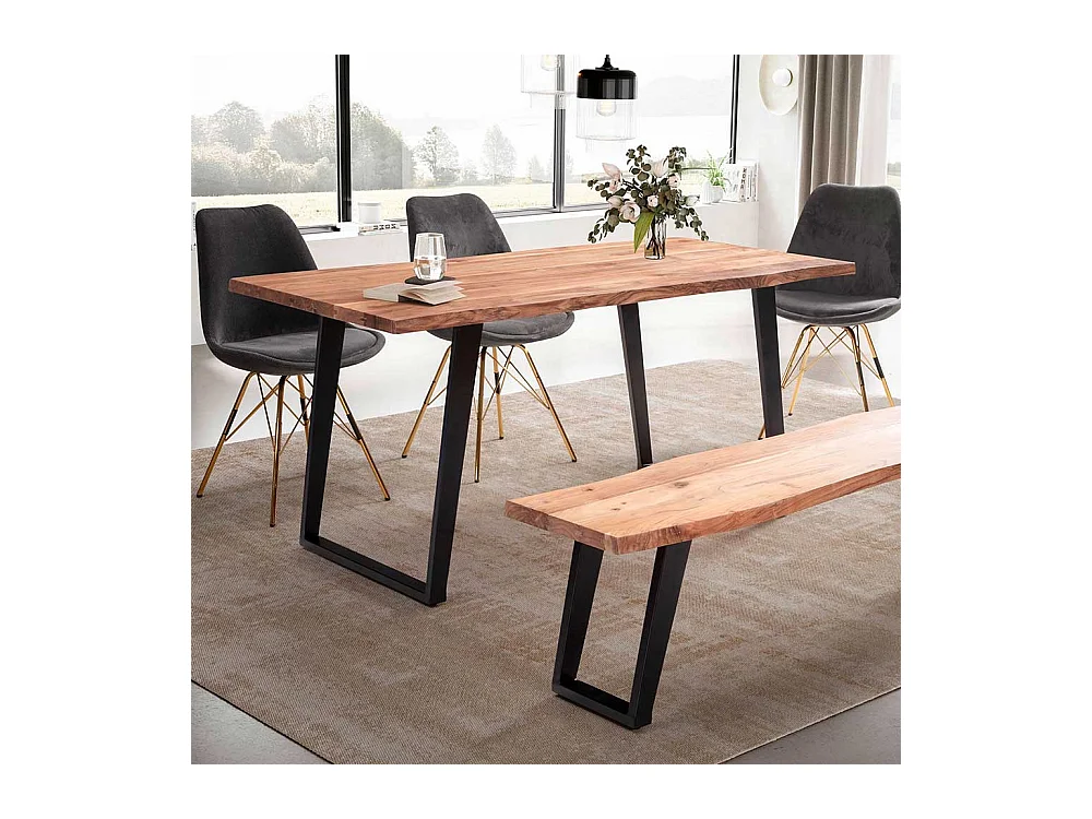 Tisch Esszimmer Küchentisch aus Akazie Massivholz und Metall
