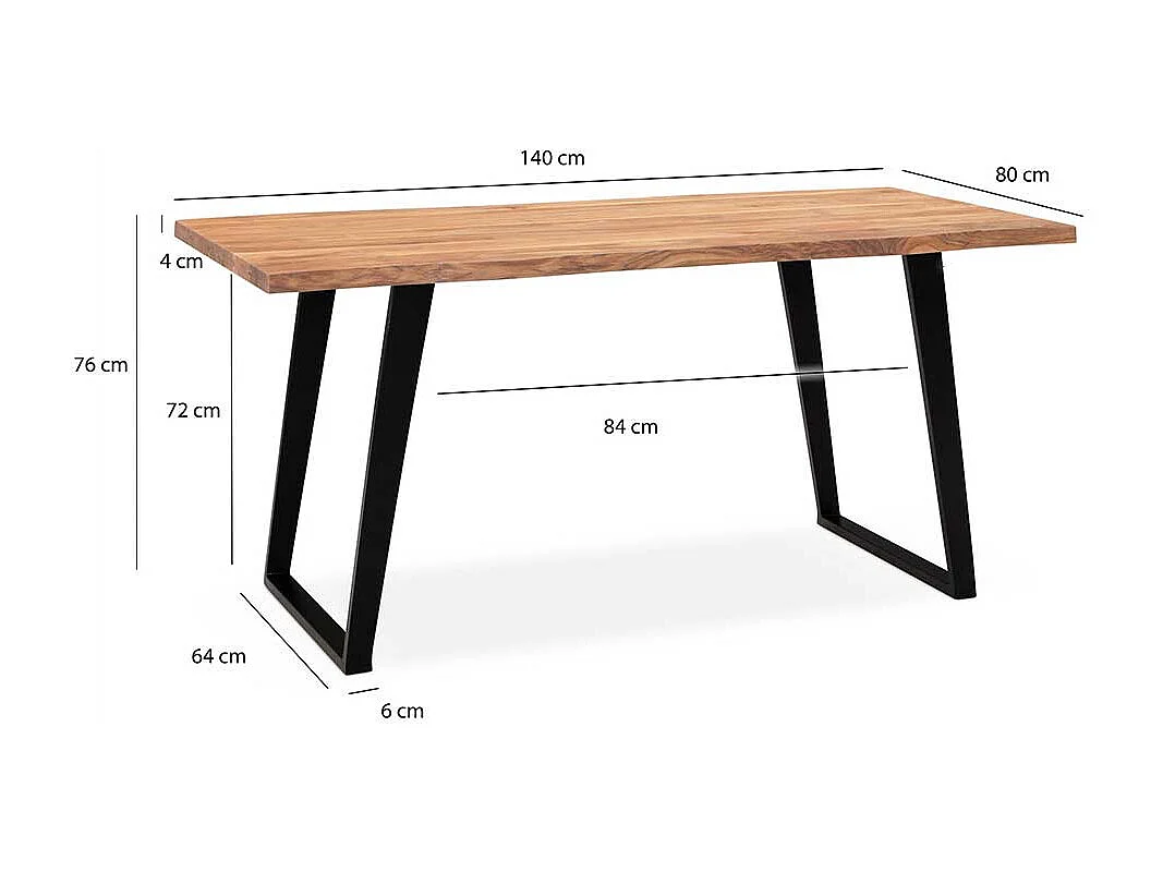 Tisch Esszimmer Küchentisch aus Akazie Massivholz und Metall