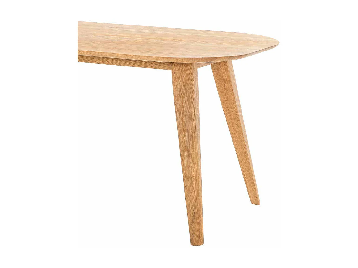 Massivholztisch aus Eiche natur geölt oval