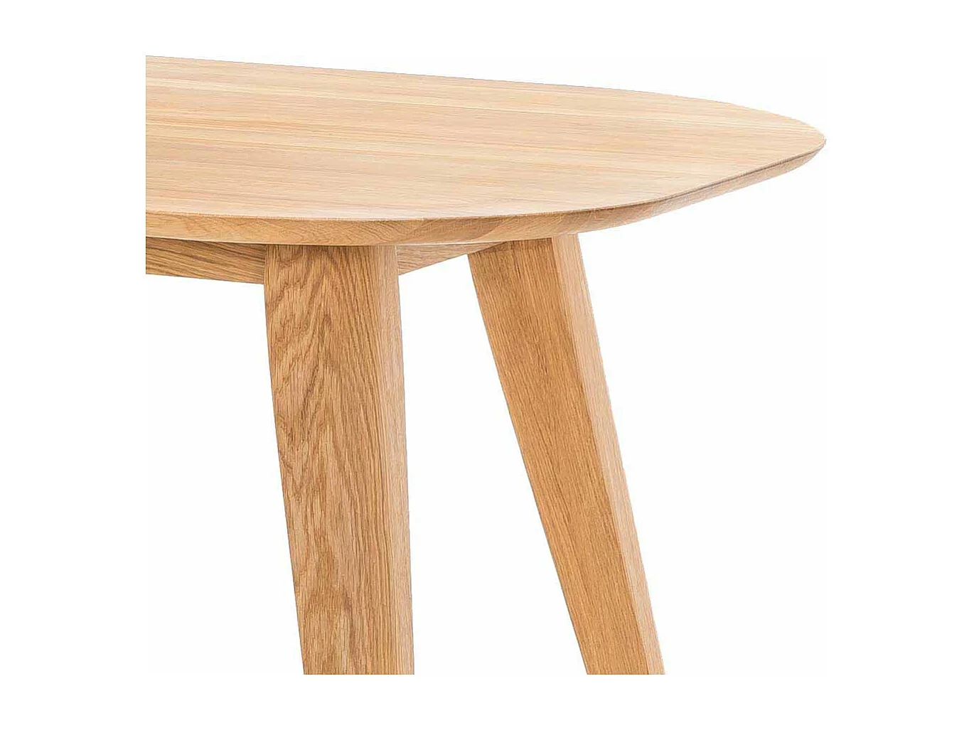 Massivholztisch aus Eiche natur geölt oval