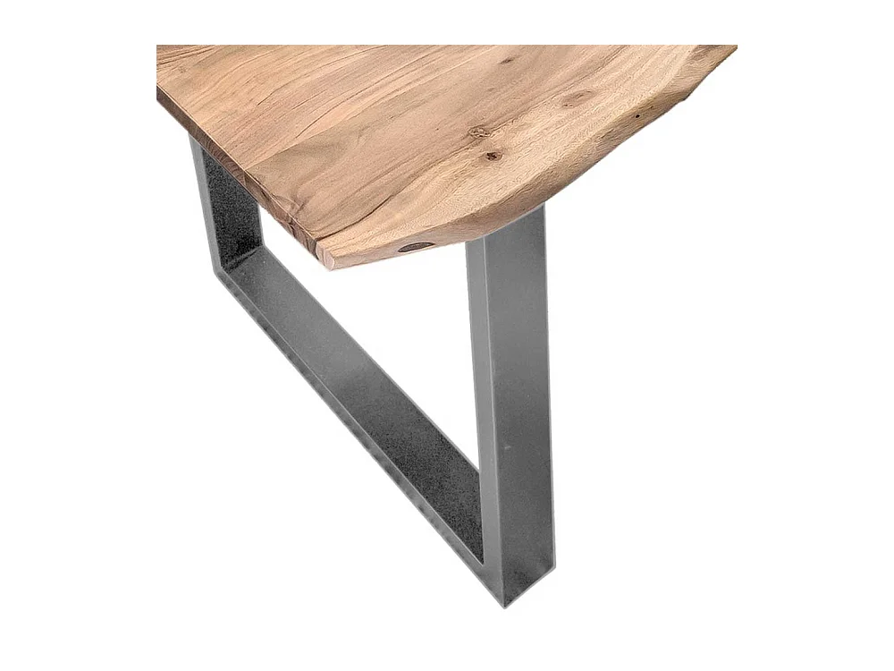 Moderner Baumkantentisch aus Akazie Massivholz Eisen