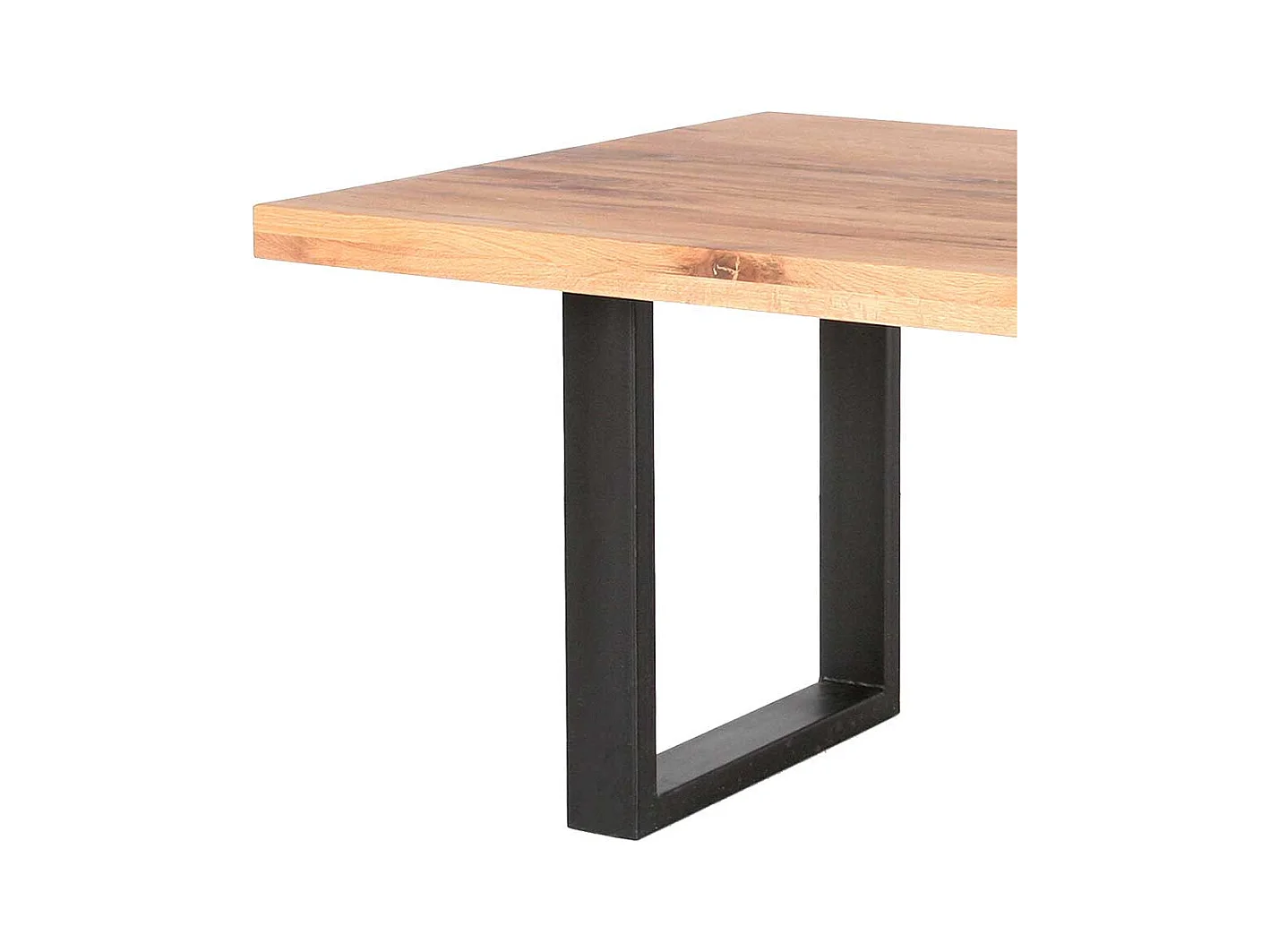 Esstisch aus Balkeneiche massiv Metallgestell