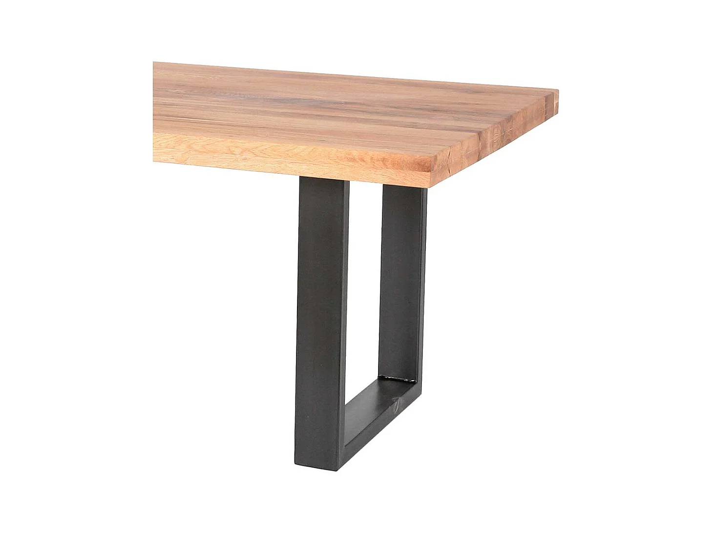 Esstisch aus Balkeneiche massiv Metallgestell