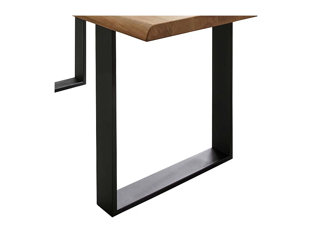 Esszimmertisch aus Wildeiche Massivholz und Stahl Industry und Loft Stil