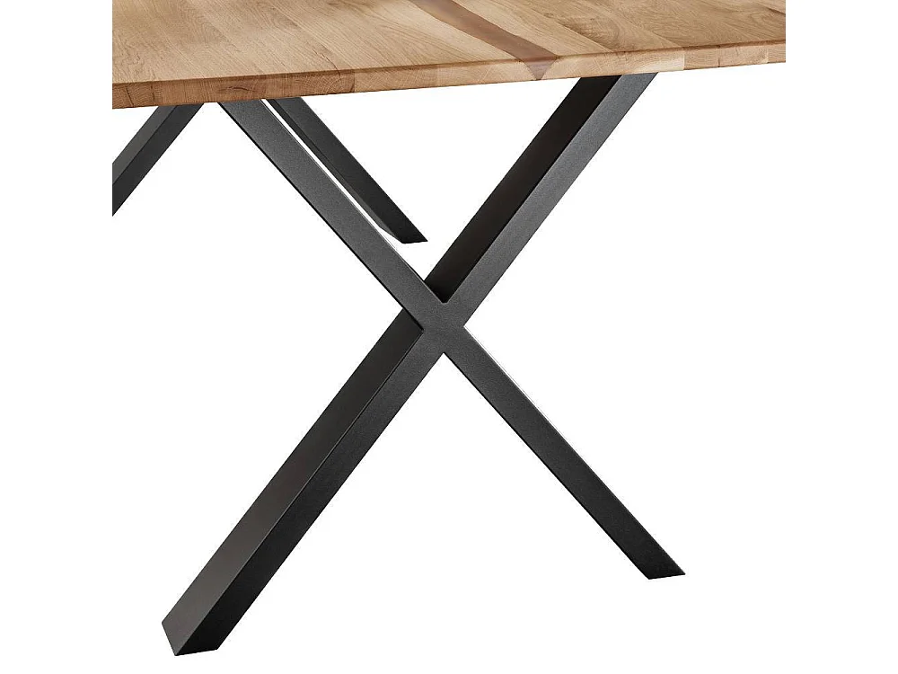 Holztisch Küchentisch mit X Gestell aus Metall