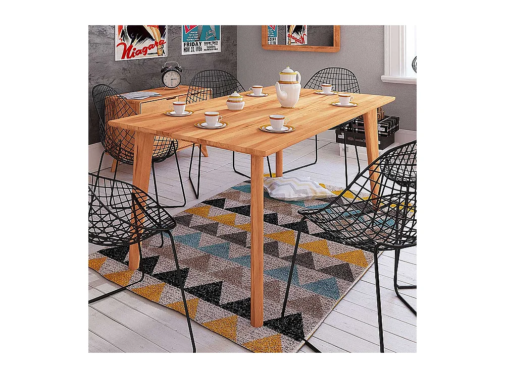 Tisch aus Kernbuche Massivholz 100 cm tief