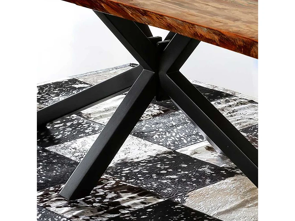 Recyclingholz Esstisch in Bunt und Schwarz Loft Style