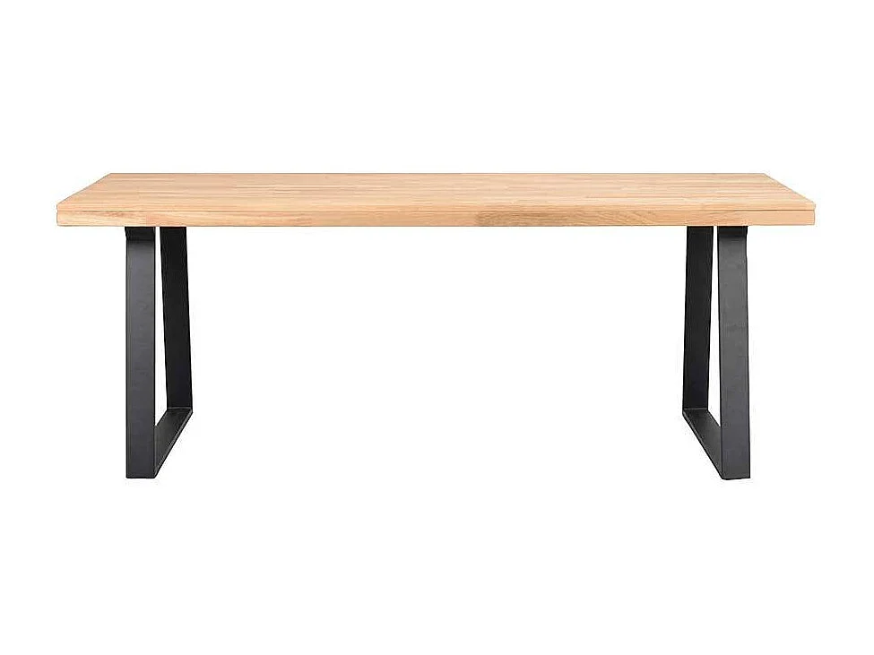 Küchentisch aus Eiche Massivholz und Metall Bügelgestell