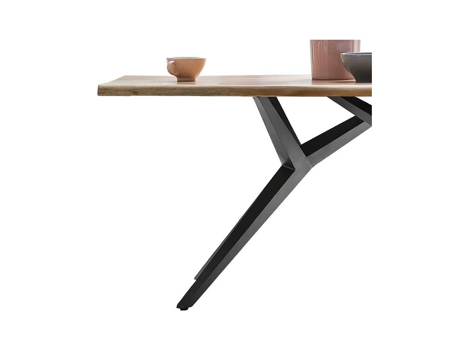 Esstisch aus Akazie Massivholz und Eisen modern