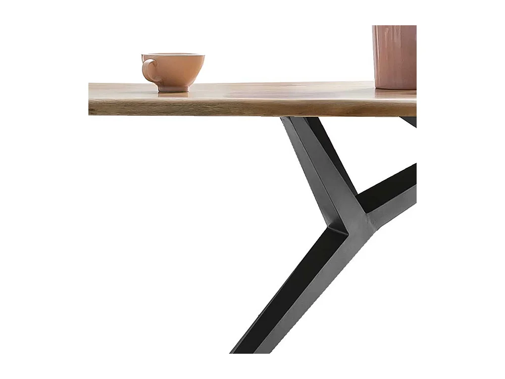 Esstisch aus Akazie Massivholz und Eisen modern