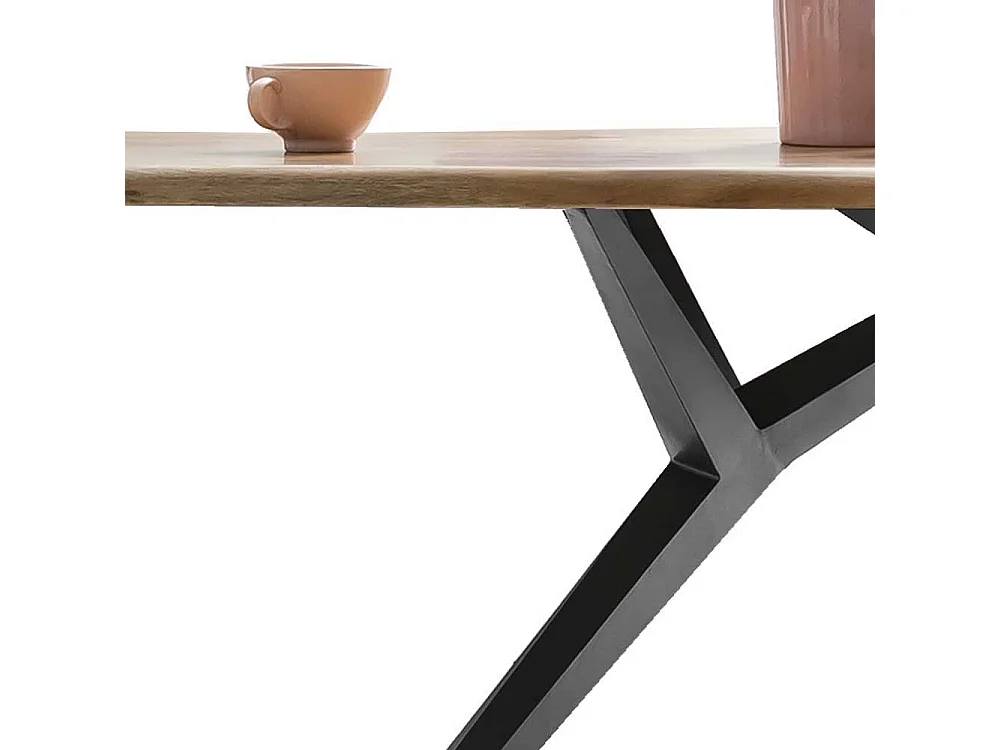 Esstisch aus Akazie Massivholz und Eisen modern