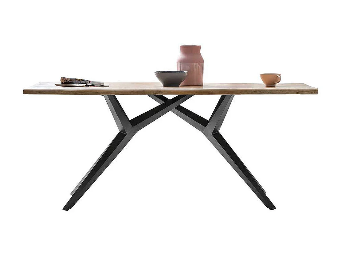 Esstisch aus Akazie Massivholz und Eisen modern