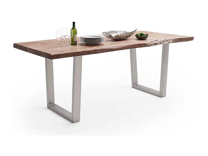 Esstisch Esszimmertisch aus Akazie Massivholz mit natürlicher Baumkante