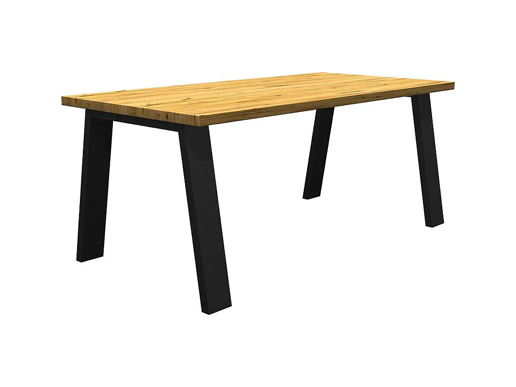 Eichentisch mit Vierfußgestell aus Metall modernem Design
