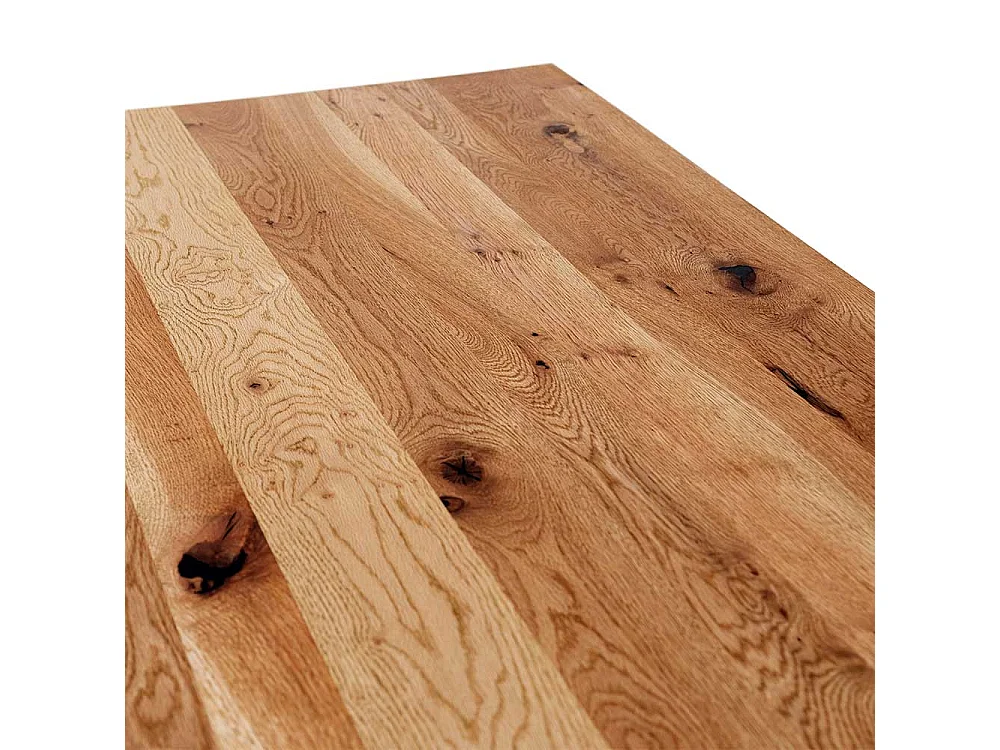 Esstisch in Eichefarben und Schwarz Zerreiche Massivholz