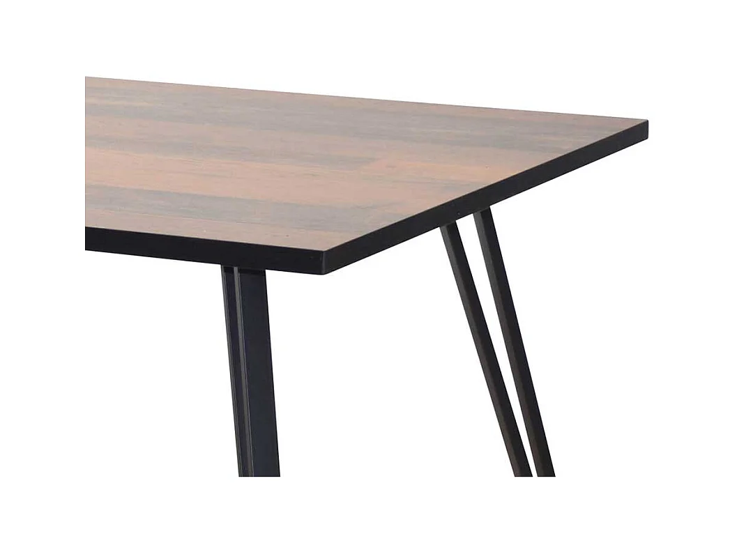 Esstisch mit Metallgestell im Retrostil 160 cm breit - 90 cm tief