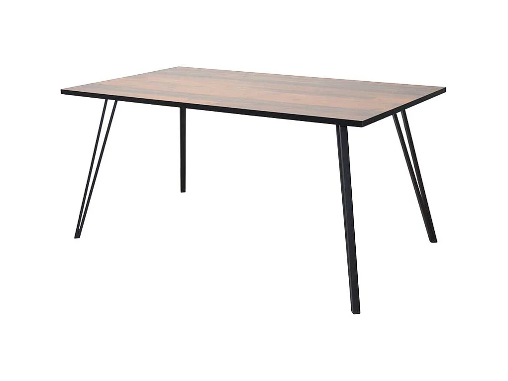 Esstisch mit Metallgestell im Retrostil 160 cm breit - 90 cm tief