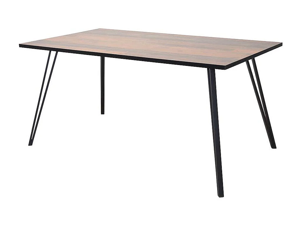 Esstisch mit Metallgestell im Retrostil 160 cm breit - 90 cm tief