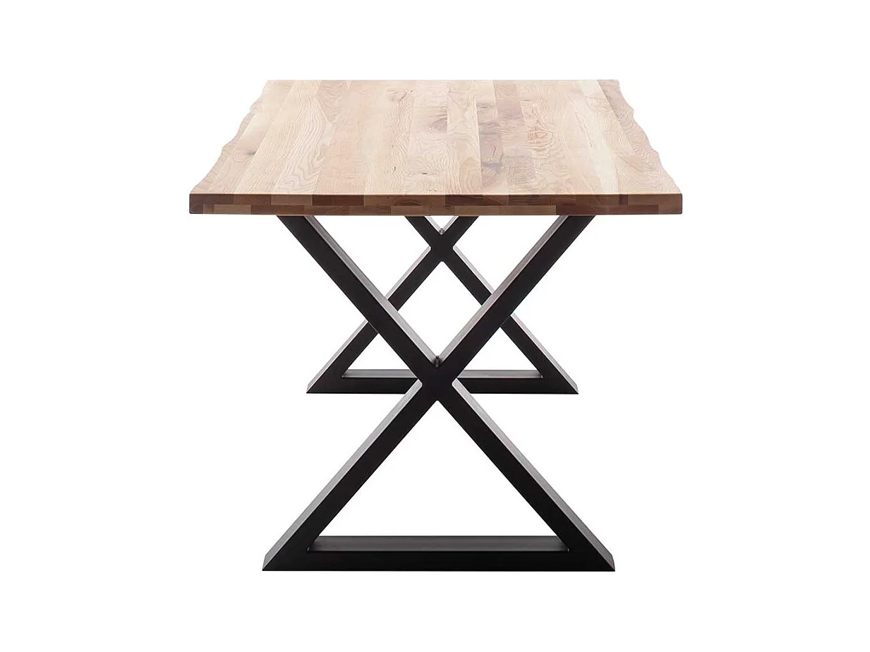 Esstisch Holztisch im Industry und Loft Stil mit X Gestell