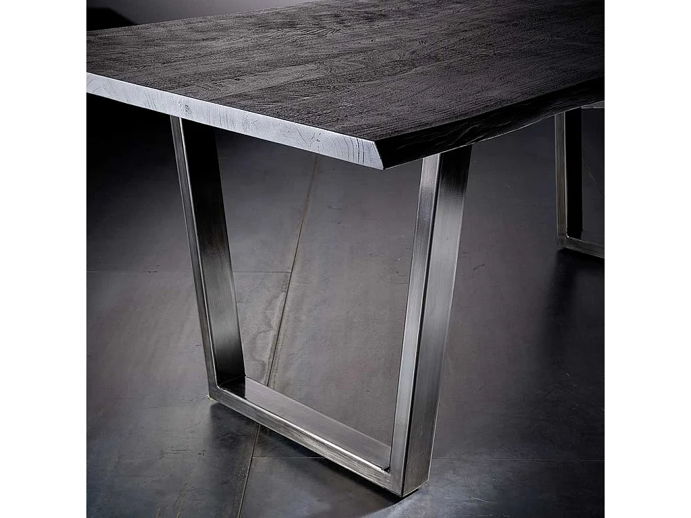 Esszimmertisch in Grau Baumkante massiv