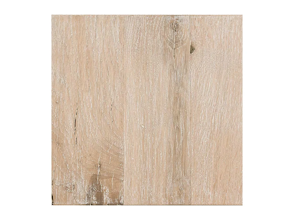 Tisch aus Eiche massiv gekälkt Edelstahl