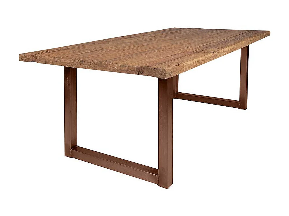 Esszimmer Tisch aus Teak Recyclingholz und Eisen Loft Design